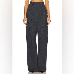 The High Waist Pleated Plaid Trouser